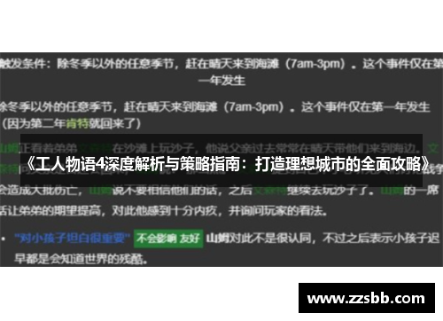 《工人物语4深度解析与策略指南：打造理想城市的全面攻略》